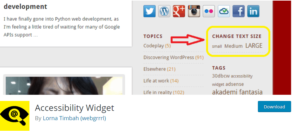 How to change font in WordPress using Accessibility Widget Plugin
